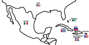 Severni-Amerika-Mapa-Vlajky Severní Amerika: Mapa a Vlaky