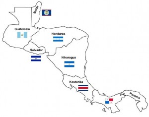 Střední Amerika: Státy a vlajky